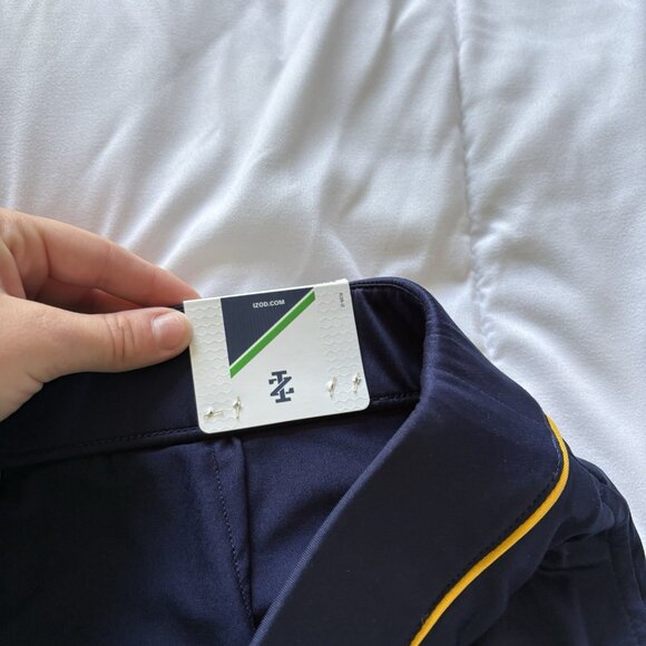 NWT Izod Golf Skort Skirt Blue Yellow Pull On Stretch Womens Size Large Pockets - Picture 5 of 10